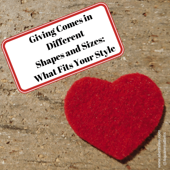 The Heart giving Giving Comes in Difference Sizes